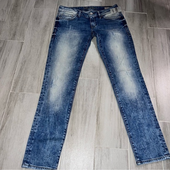 Mavi Jeans Light Wash Bleached Distressed Emma Slim Boyfriend Jeans, Size 27 - Picture 2 of 14